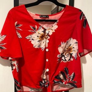 Shein floral blouse